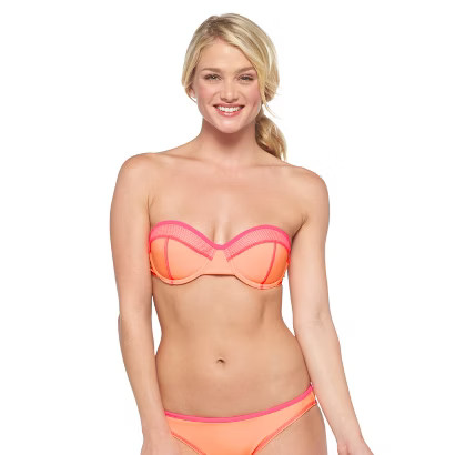 Bandeau Bikini Top Peach Orange - Xhilaration | Target