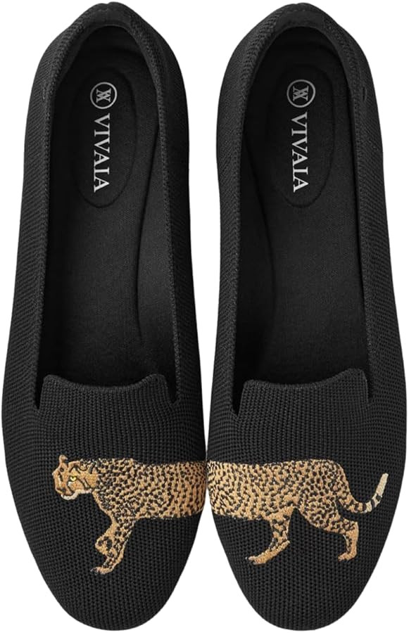 VIVAIA Audrey Embroidered Loafers Round-Toe Smart Casual Comfortable Slip On | Amazon (US)