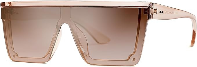 SOJOS Square Big Sunglasses Women Thick Frame Flat Top Mirrored Sunnies Shades Goggle Siamese Len... | Amazon (US)