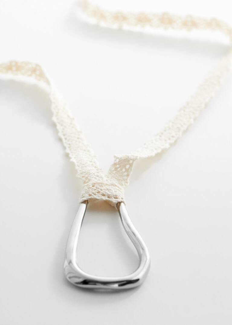 Lace ribbon pendant necklace -  Women | Mango United Kingdom | MANGO (UK)