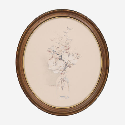 Cream Floral Oval Wall Art 39x35cm | TK Maxx