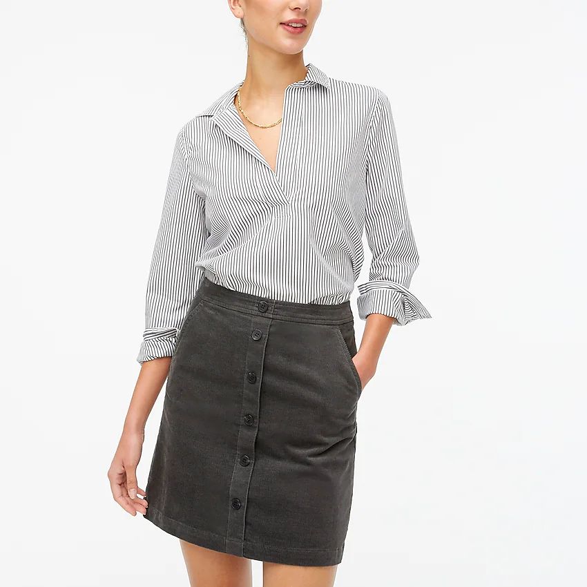 Corduroy button-front mini skirt | J.Crew Factory