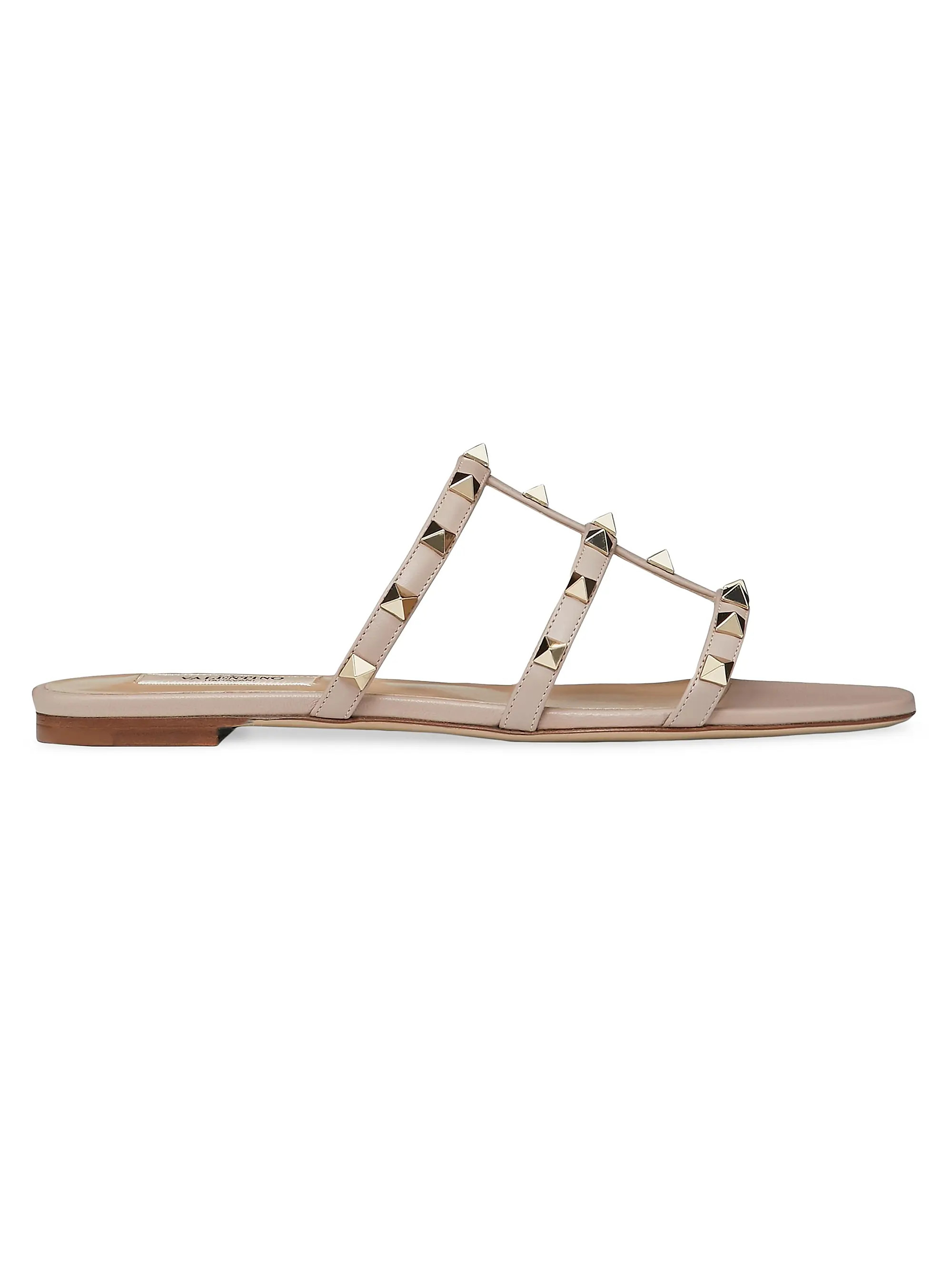 Rockstud Flat Slide Sandals | Saks Fifth Avenue