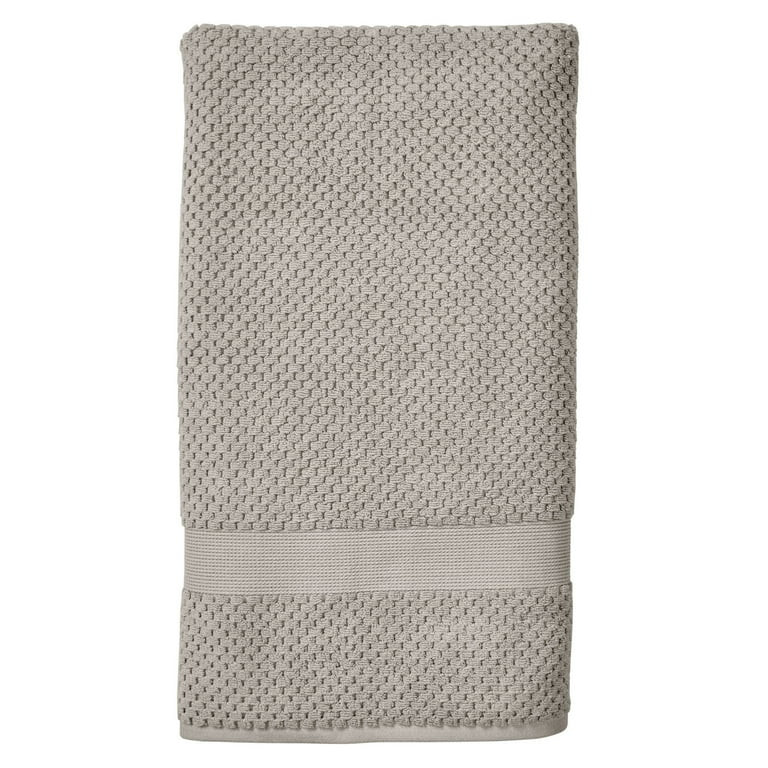 Better Homes & Gardens Signature Soft Cotton Popcorn Textured Bath Sheet, Soft Silver | Walmart (US)