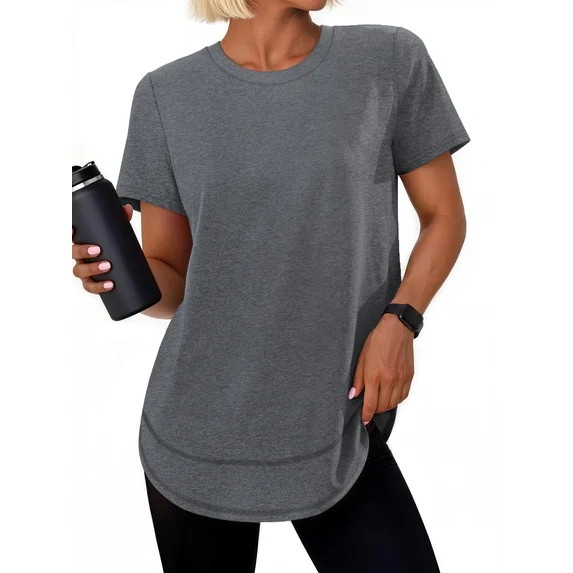 Rosvigor Womens Workout Tops Short Sleeve Tee Shirts Comfy Athletic Shirts Loose Womens Activewea... | Walmart (US)