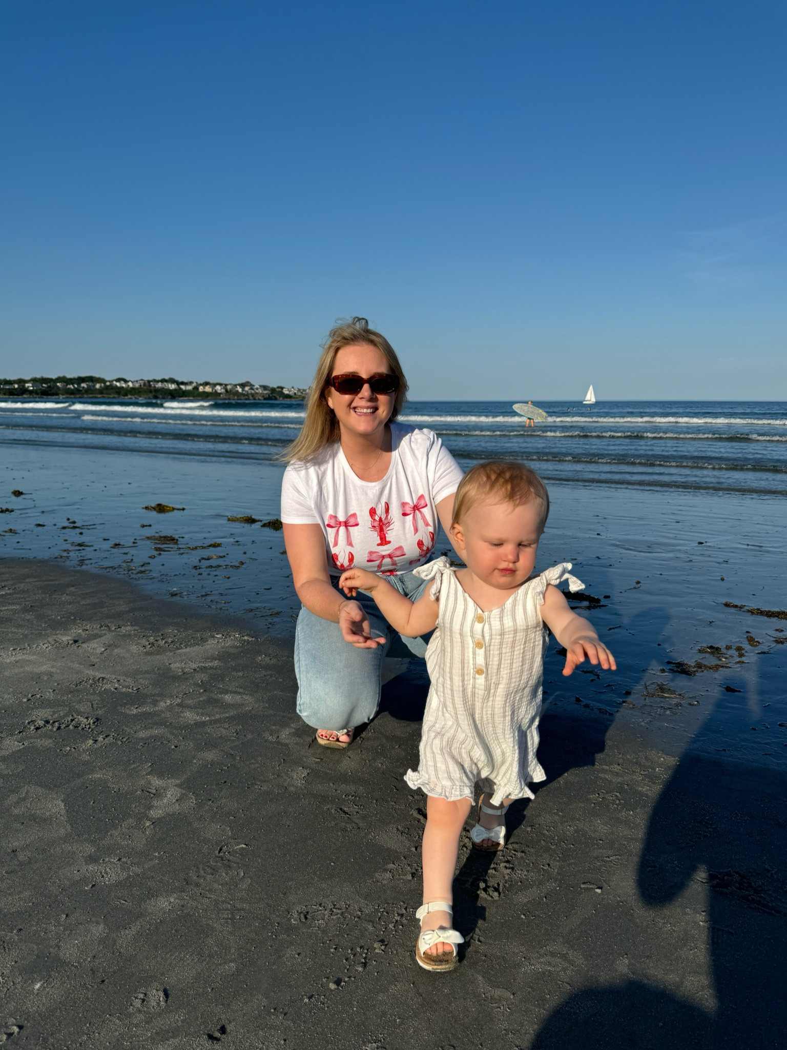 Lobster coquette bow T shirt 🦞💖 🎀  summer fashion, coastal style 

#LTKTravel #LTKFamily #LTKSummerSales