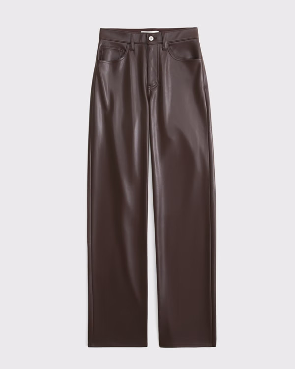 Women's High Rise 90s Relaxed Vegan Leather Pant | Women's New Arrivals | Abercrombie.com | Abercrombie & Fitch (US)
