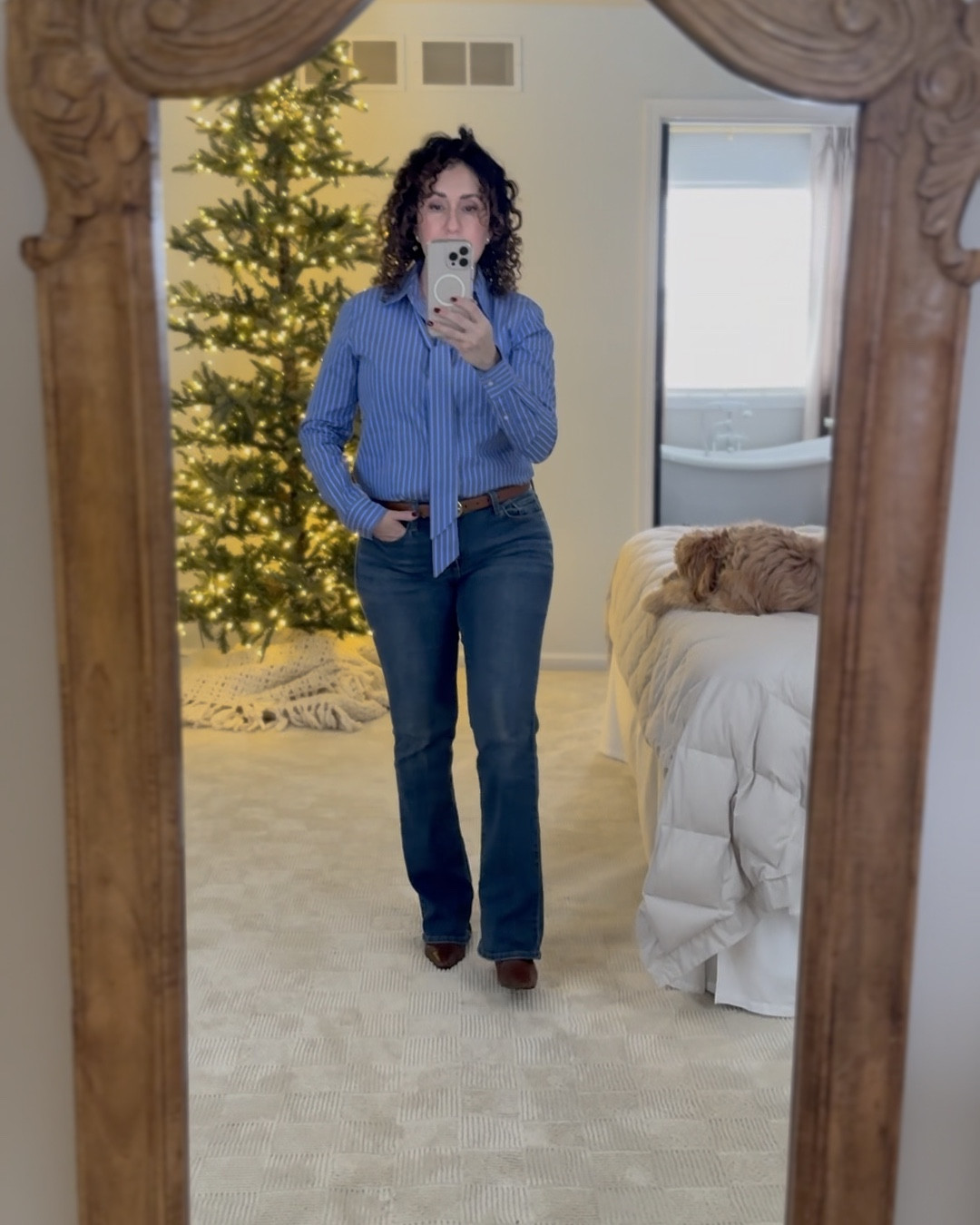 Love this classic fit tie neck shirt, only a few left! Most places sold out, currently on sale!

#LTKWorkwear #LTKootd #LTKOver40