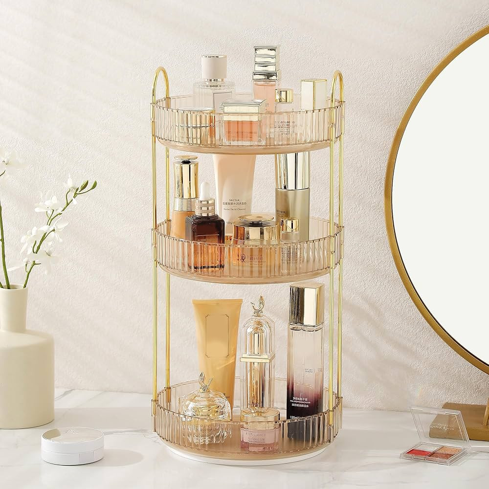 Aveniee Rotating Makeup Organizer for Vanity, 3 Tier Perfume Skincare Organizers and Storage for ... | Amazon (US)