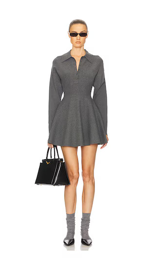 Saffron Mini Knit Dress in Heather Grey | Revolve Clothing (Global)