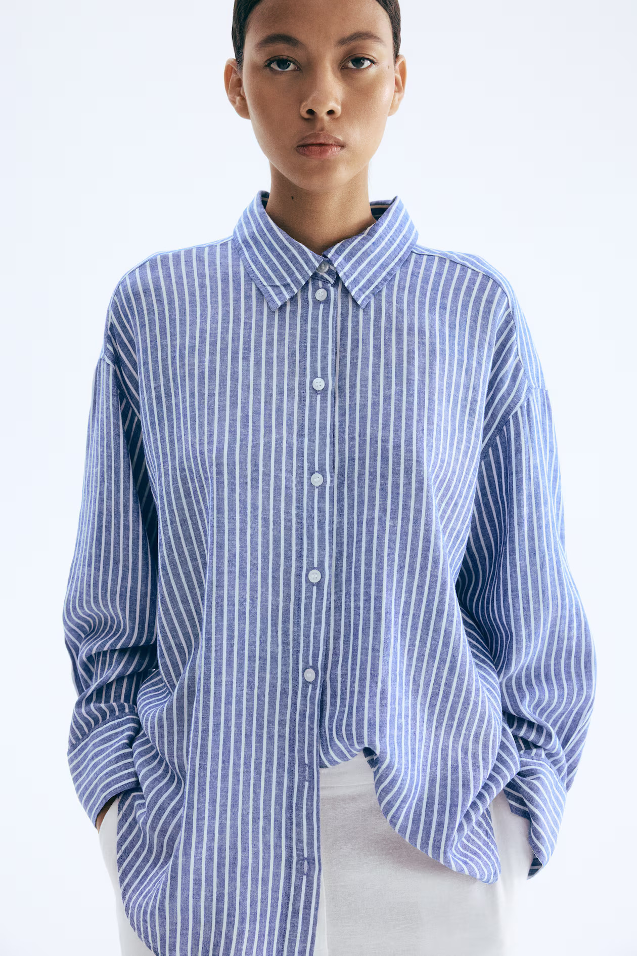 Oversized Linen-Blend Shirt | H&M (US + CA)