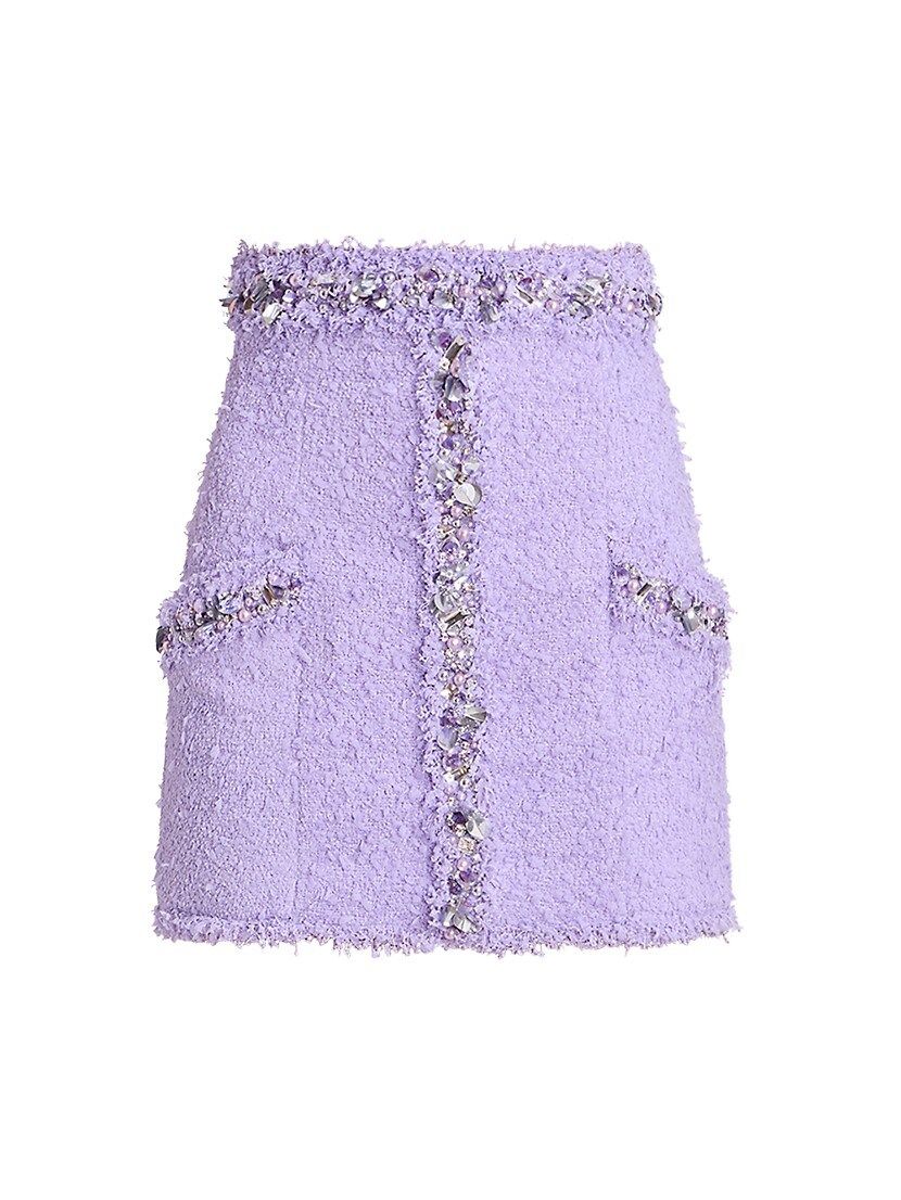 Embroidered Tweed Miniskirt | Saks Fifth Avenue