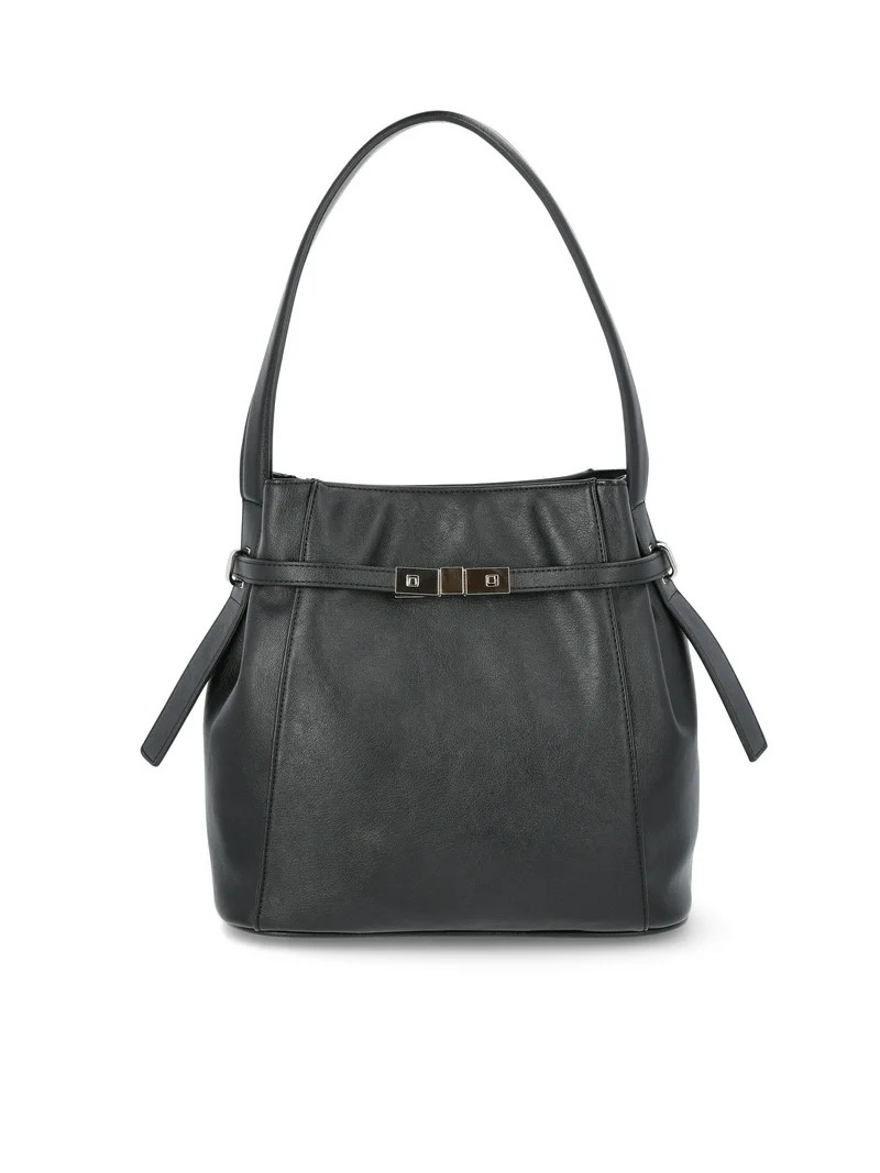 Time and Tru Women's Dalton Shoulder Bag, Black | Walmart (US)