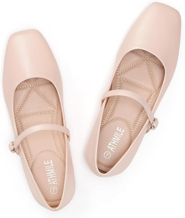 ATHMILE Mary Jane Shoes Women Ballet Flats Shoes for Women Slip on Comfortable Dressy Adjustable ... | Amazon (US)