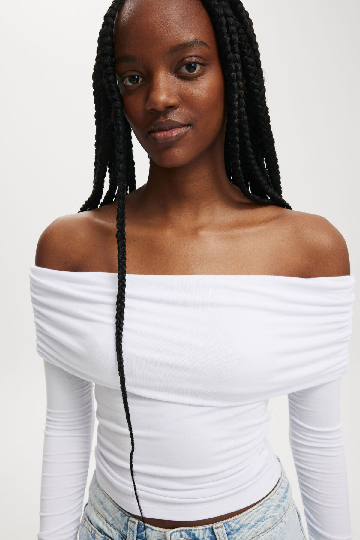 Rhi Gathered Off The Shoulder Long Sleeve | Cotton On (ANZ)