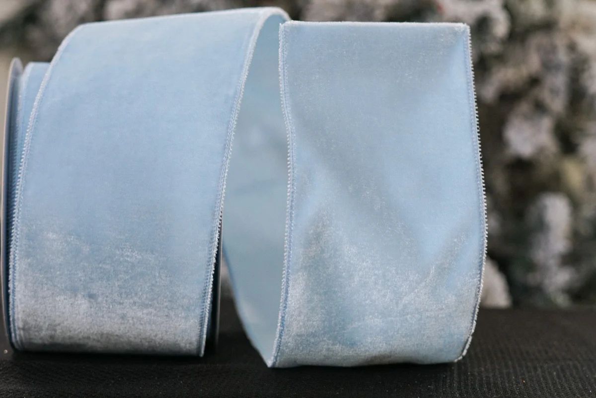 Light Blue Velveteen Ribbon | Hello Holidays