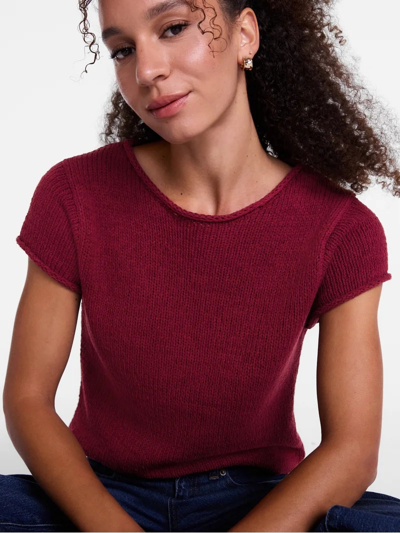 Scenario Women's and Women's Plus Pullover Rollneck Lightweight Sweater with Short Sleeves, Sizes... | Walmart (US)