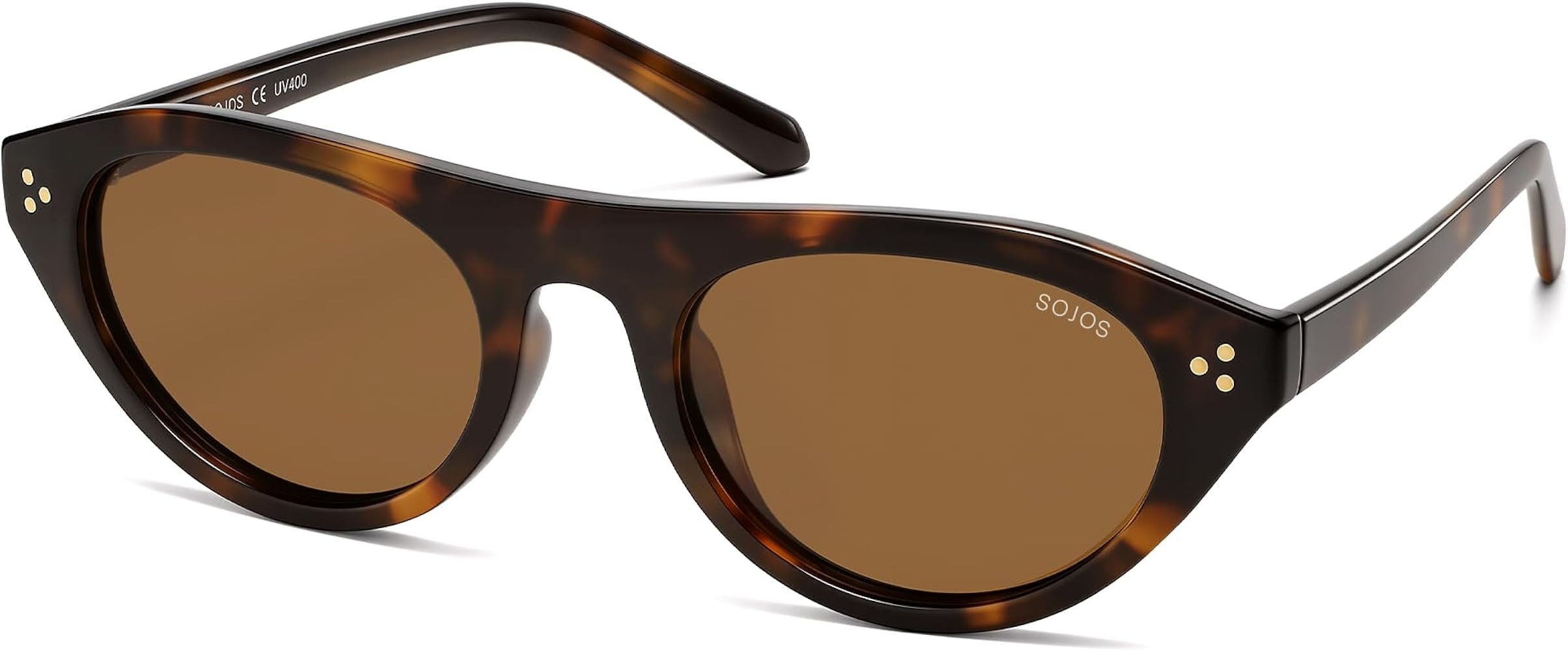 SOJOS Polarized Retro Oval Cat Eye Sunglasses for Women, 90s Small Y2K Vintage TR90 Sun Glasses S... | Amazon (US)