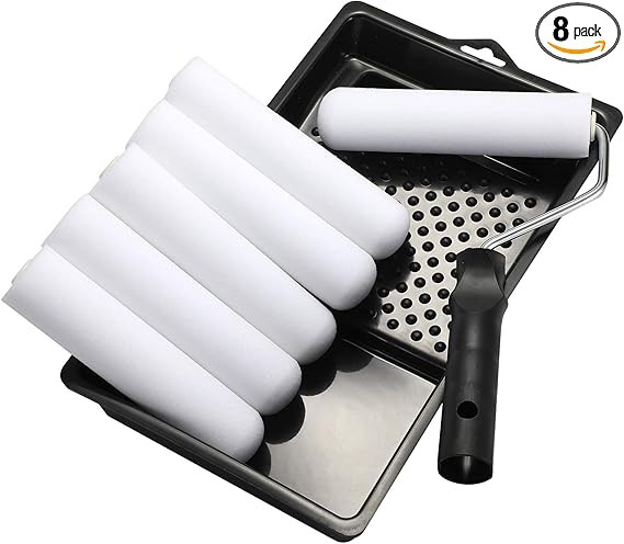 Amazon.com: Foam Paint Roller Set with 6-Inch High-Density Foam Mini Roller Cover Refills, Roller... | Amazon (US)