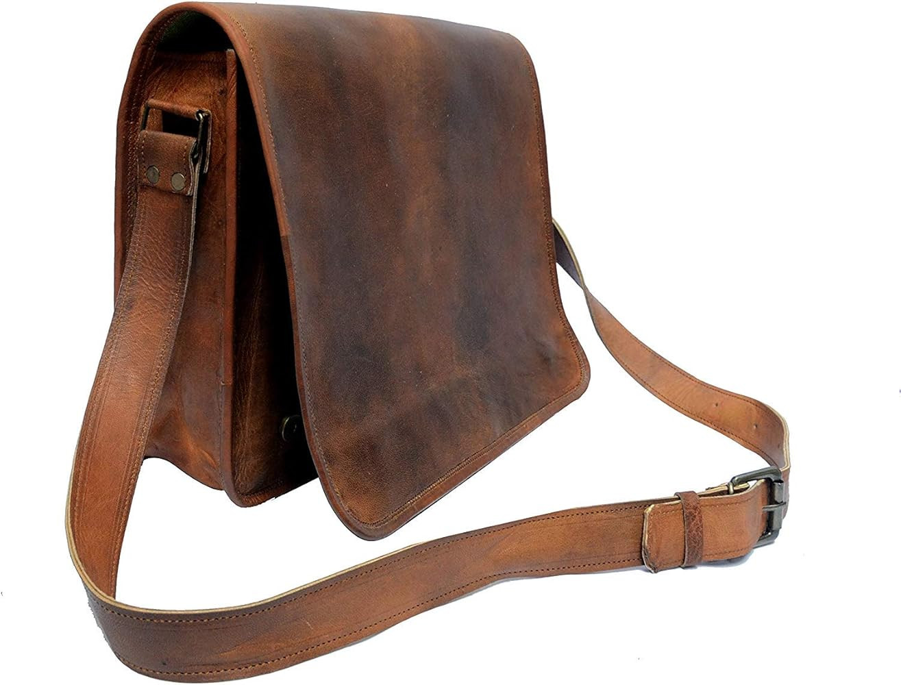 Leather Real Messenger Bag for Laptop Briefcase Satchel Men and Women Handmade Laptop Bag Satchel... | Amazon (US)