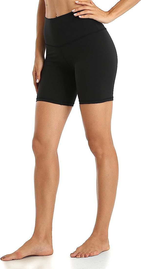 YUNOGA Women's High Waisted Yoga Shorts - 6"/ 8" Workout Athletic Biker Shorts | Amazon (US)