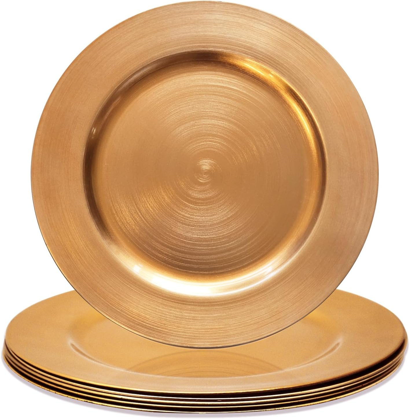 13" Antique Gold Charger Plates, Set of 6 Serving Charger Plate for Dinner Table, Wedding, Events... | Amazon (US)