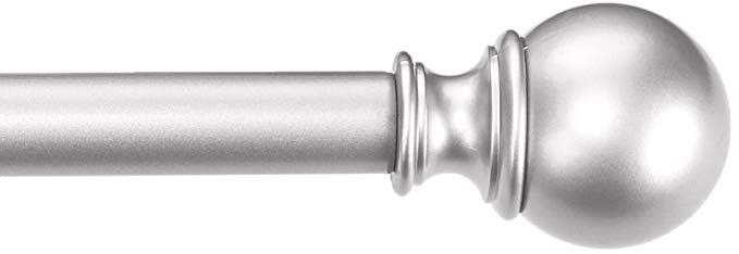 AmazonBasics 1" Curtain Rod with Round Finials, 72" to 144", Nickel | Amazon (US)