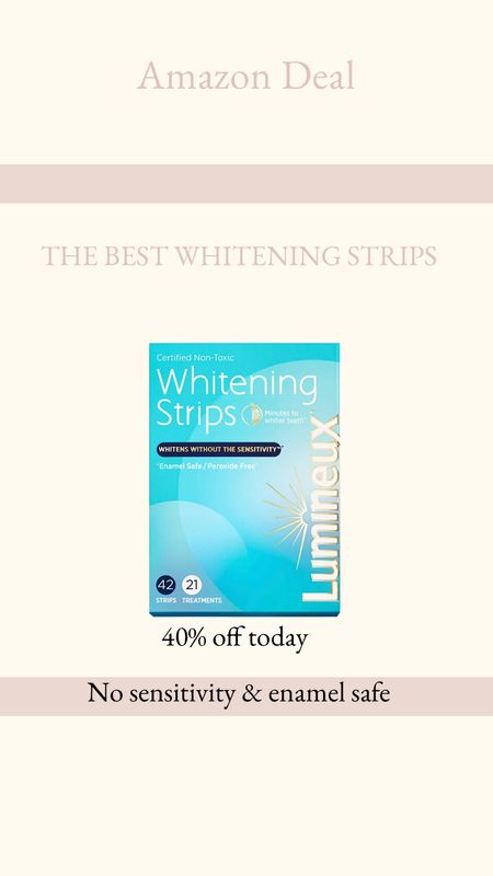 The best whitening strips are on sale on Amazon for 40% off. They’re my favorite because they don’t make my teeth sensitive and create real results! 

#LTKGiftGuide #LTKsalealert #LTKbeauty