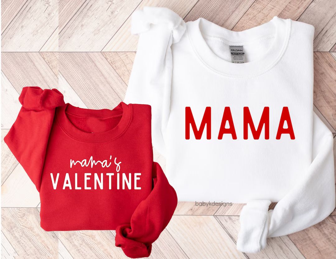 Mama and Mini Valentine Sweatshirt Mama Sweatshirt Mommy and - Etsy | Etsy (US)