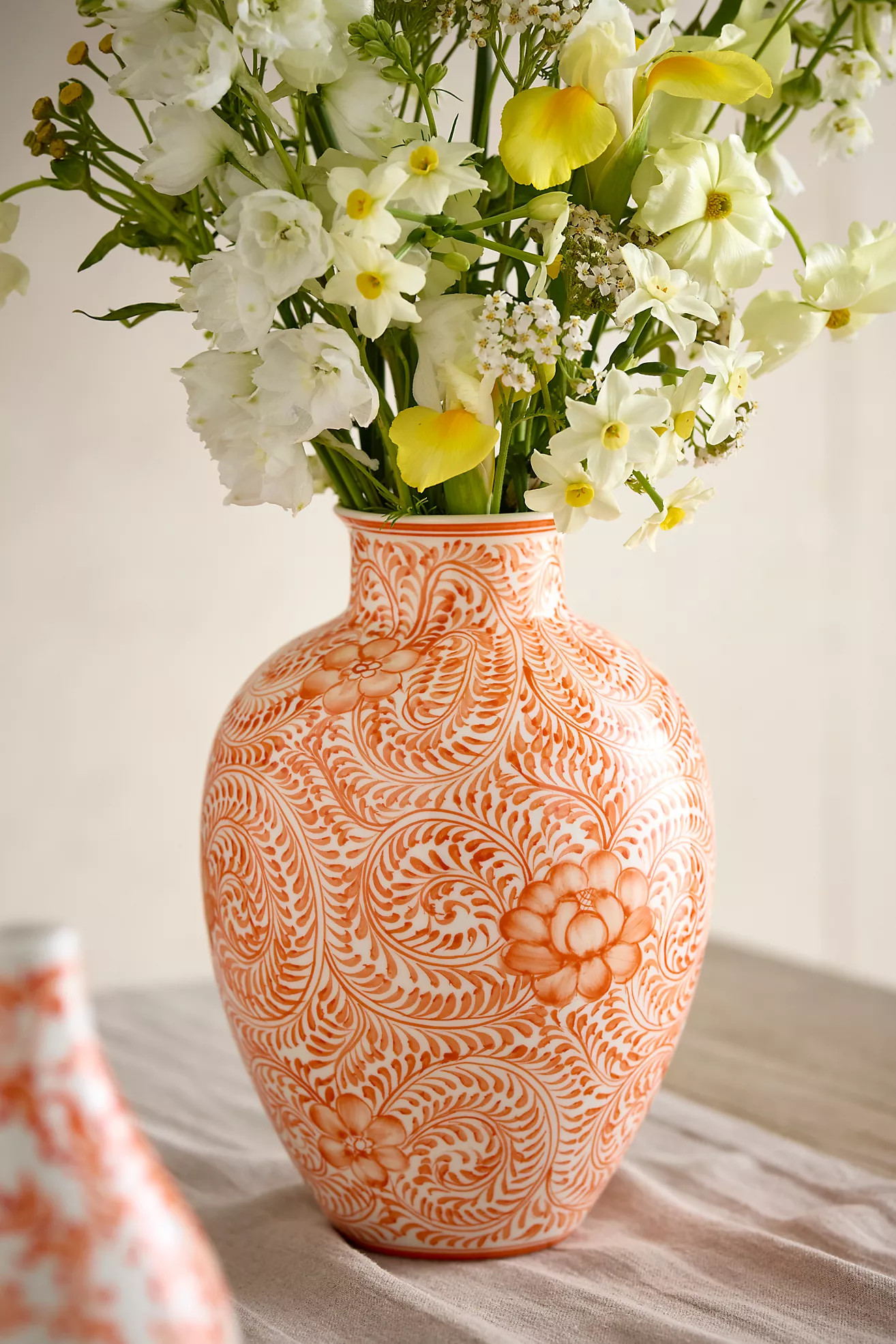 Orange Scrollwork Chinoiserie Vase | Anthropologie (US)