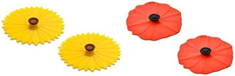 Charles Viancin Sunflower and Poppy Drink Cover, Set of 4 | Amazon (US)