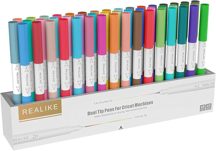 REALIKE Dual Tip Pens Compatible with Cricut Maker 3/Maker 4/Maker/Explore 3/4/5/Air 2/Air, Dual ... | Amazon (US)