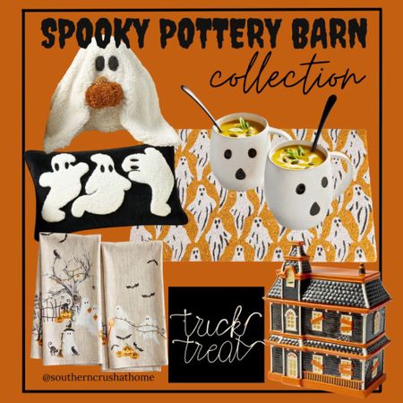 Spooky Halloween Decor from Pottery Barn does not disappoint! Check it out early—

Ghost Pillow
Ghost mugs
Halloween towels
Halloween candy jar
Ghost doormat
Trick or treat sign

#LTKhome #LTKSeasonal #LTKFind