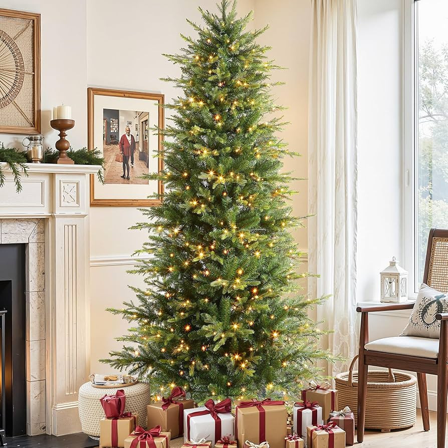 SHareconn 7ft Prelit Aspen Noble Fir Artificial Fake Hinged Christmas Tree with Remote Control,Ti... | Amazon (CA)