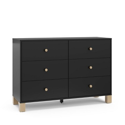 Storkcraft California 6-Drawer Double Dresser  - Black/Driftwood | Target