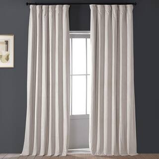 Exclusive Fabrics & Furnishings Alabaster Beige Rod Pocket Blackout Curtain - 50 in. W x 63 in. L... | The Home Depot