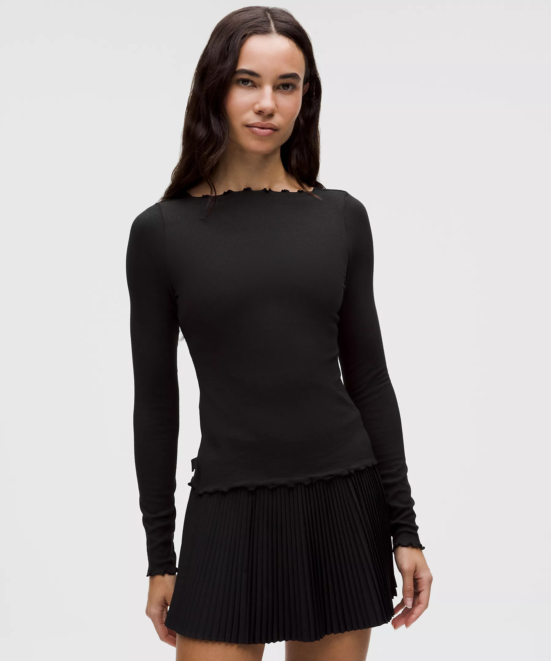 Hold Tight Lettuce-Edge Boatneck Long-Sleeve Shirt | Lululemon (US)