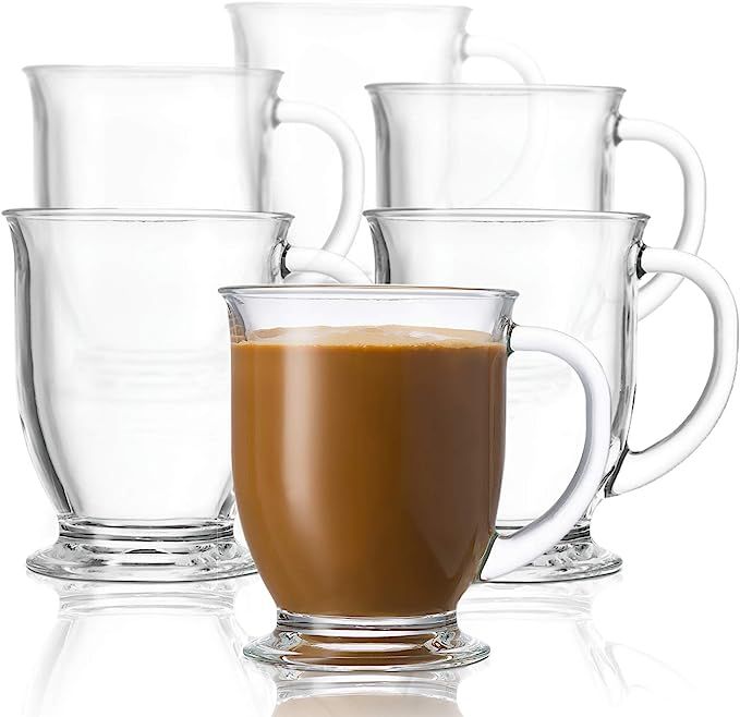 Coffee and Tea Glasses, by Kook, Hot Mugs, Set of 6, 15oz | Amazon (US)