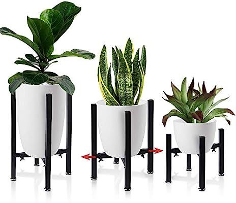 Iron Plant Stand Adjustable 3 Pack, Metal Flower Pot Planter Holder Stand Patio - Adjustable Widt... | Amazon (US)