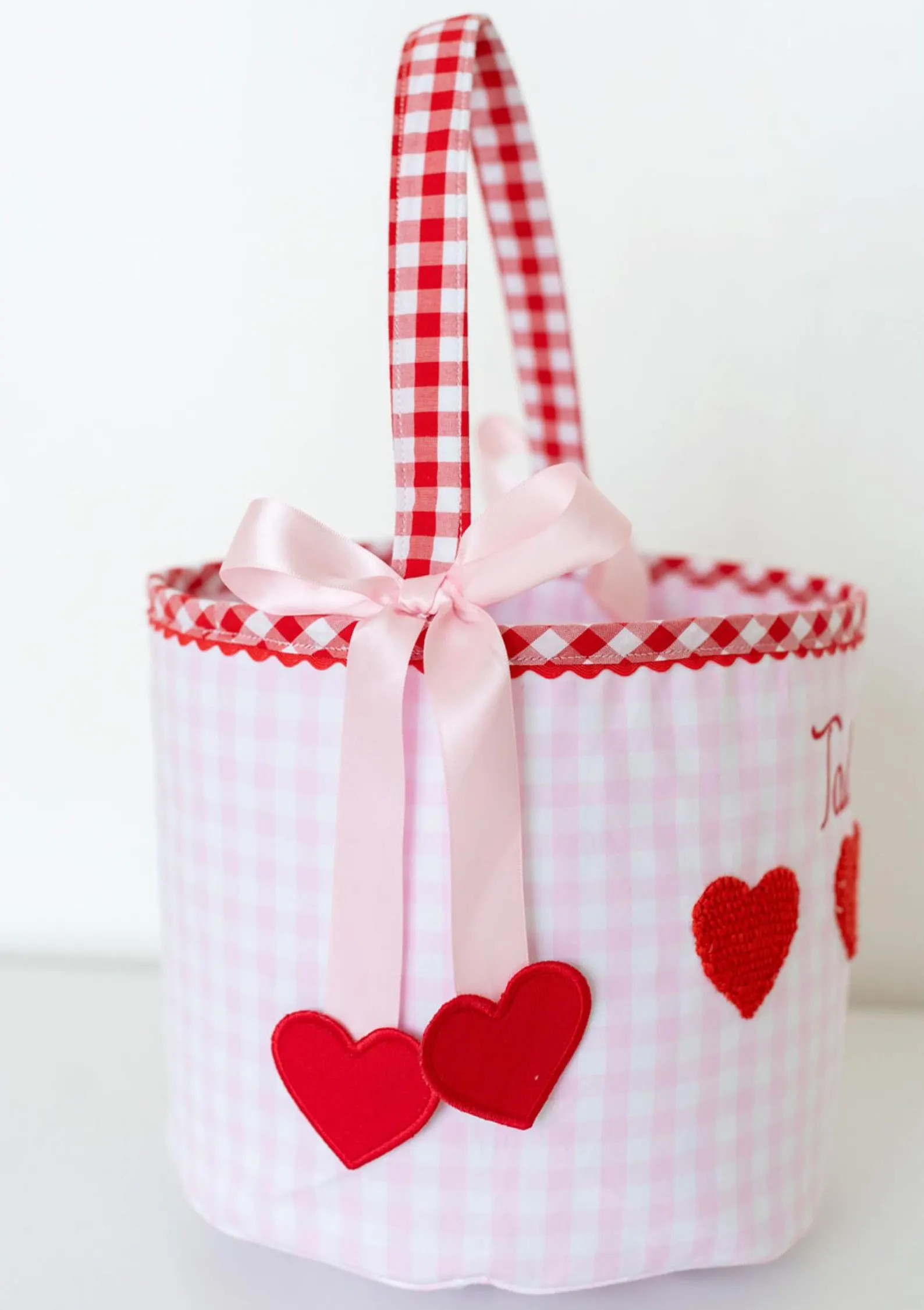 Boys Personalized Valentine's Day Bucket, Blue Gingham Valentine's Bag, Valentine's Day Gift for ... | Etsy (US)