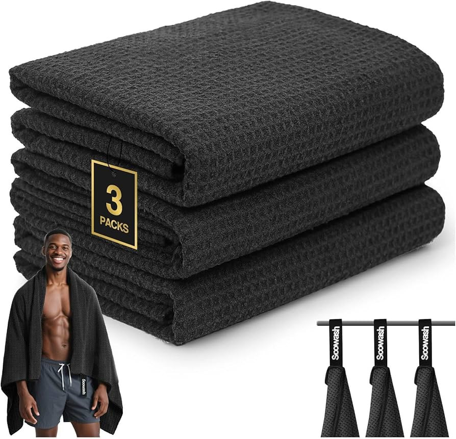 Microfiber Sweat Towel Quick Dry Lightweight Absorbent 3 Pack，Fast Drying 27‘’ X 55‘’ N... | Amazon (US)