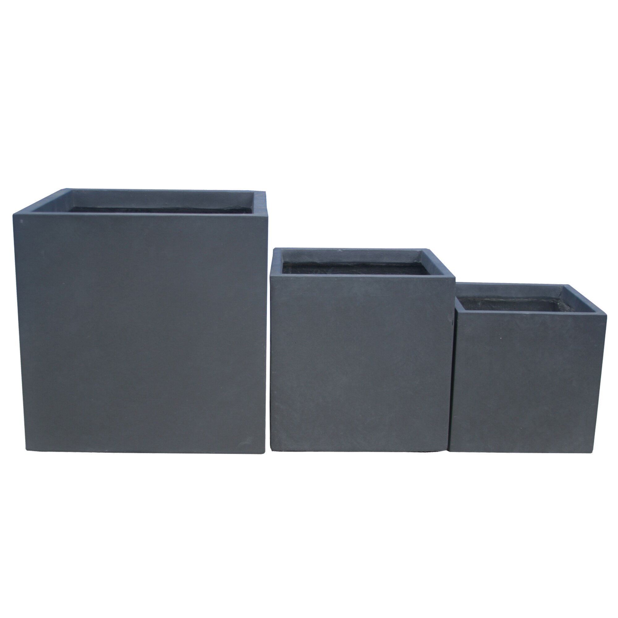 KANTE 3 -Pack Square 16.0-in W Black Concrete Indoor/Outdoor Planter | RF0001ABC-C60121 | Lowe's