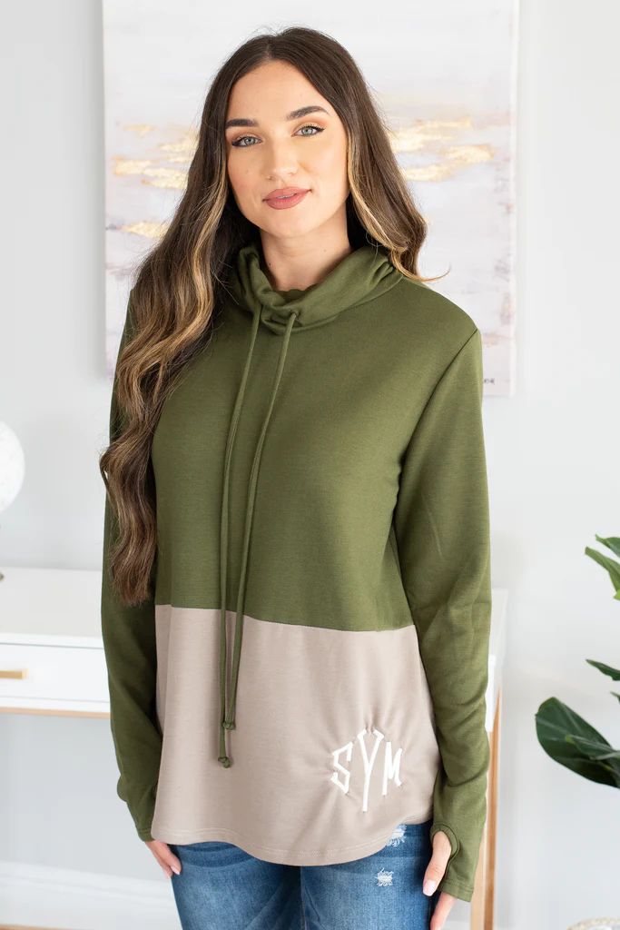 In My Head Spruce Green Colorblock Tunic | The Mint Julep Boutique