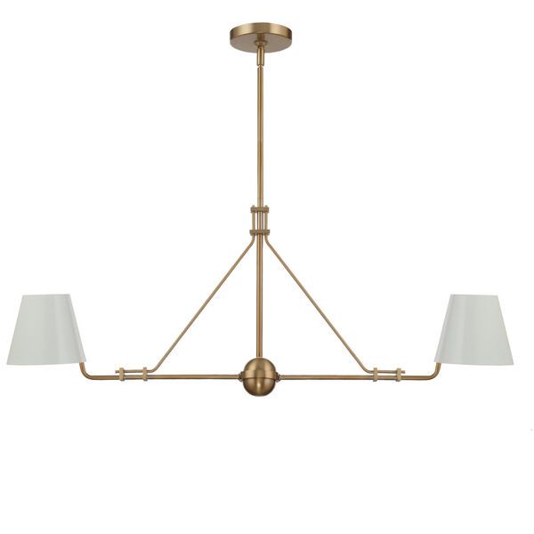 Xavier Vibrant Gold Two-Light Chandelier | Bellacor