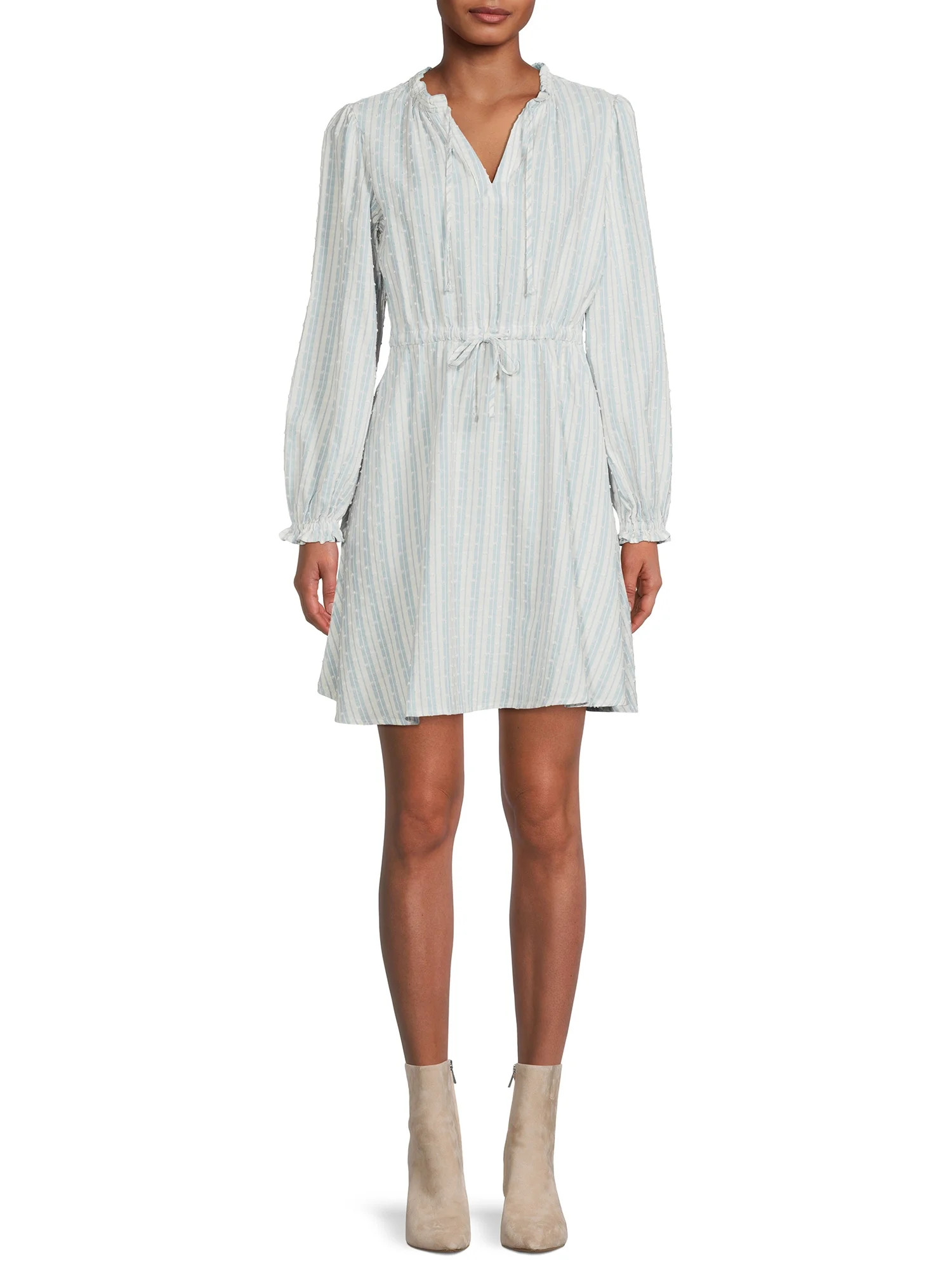 Time and Tru Women's Long Sleeve Peasant Dress | Walmart (US)