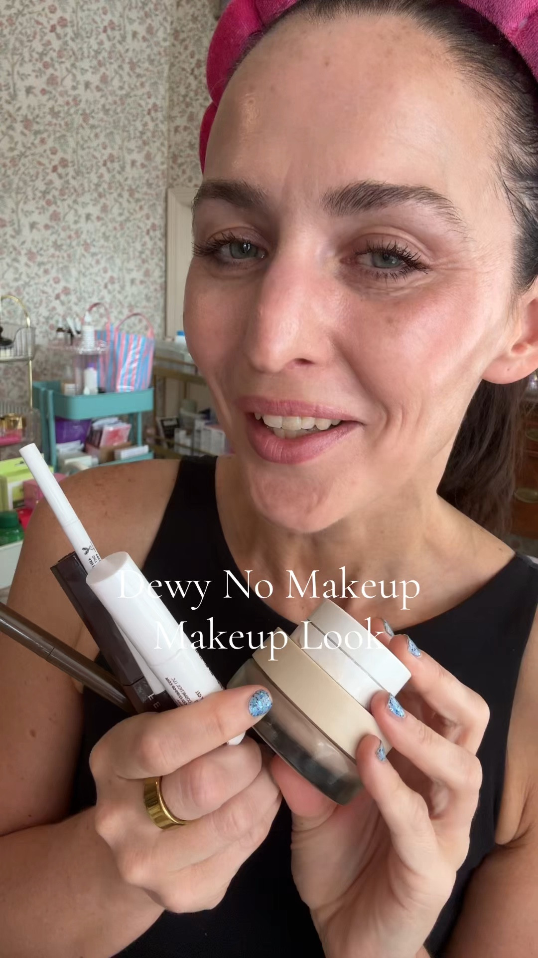 What the foundation in the shade “fair ivory” 
Miracle Balm in the shade
 “pinched cheeks” 
Brow Boss Brow Pencil in the shade “Ash Brown” 
Brow Boss lifting gel
Fenty Beauty Hella Thicc mascara in brown 
Fenty Beauty Fine Linez eyeliner
 “in big truffle”


#LTKBeauty #LTKMothersDay #LTKOver40