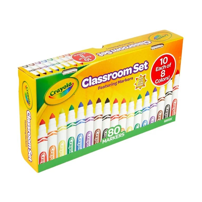 Crayola Classroom Set Broad Line Art Markers, 80 Ct, Teacher Gifts, Teacher Supplies, Beginner Ch... | Walmart (US)