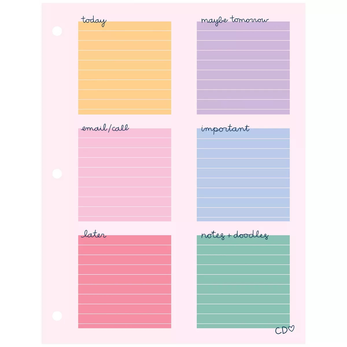 Callie Danielle 8.5"x11" Don't Forget Daily Notepad, Teacher Supplies | Target