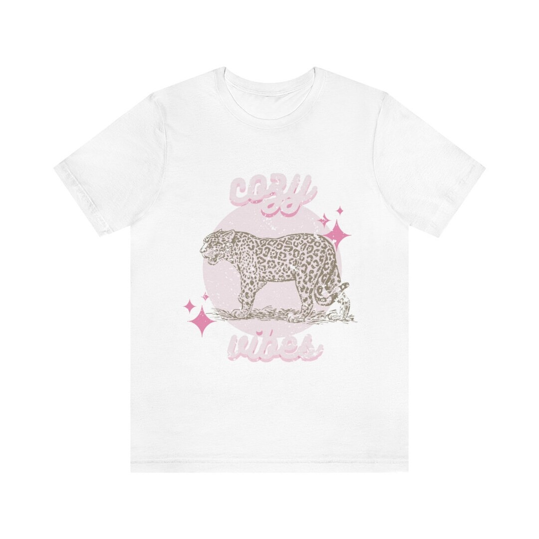 Cozy Vibes Graphic Leopard Boho T-shirt - Etsy | Etsy (US)