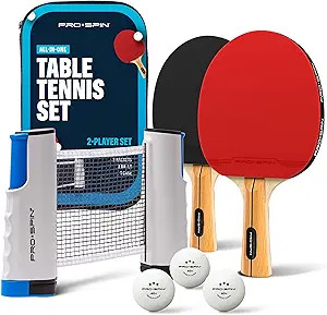 PRO SPIN All-in-One Ping Pong Set - Retractable Ping Pong Net for Any Table (72"), Ping Pong Padd... | Amazon (US)
